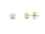 Golden earrings 9k with white zircon (code S167199)